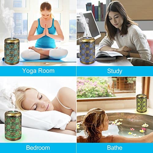 Salking Diffuseur Huiles Essentielles 260ml Humidificateur d'air Ultrasonique Brume Fraîche Arôme Parfum Electrique avec 7-Couleurs Changeantes Arrêt Automatique pour Chambre/Salon/Spa/Yoga/Massage