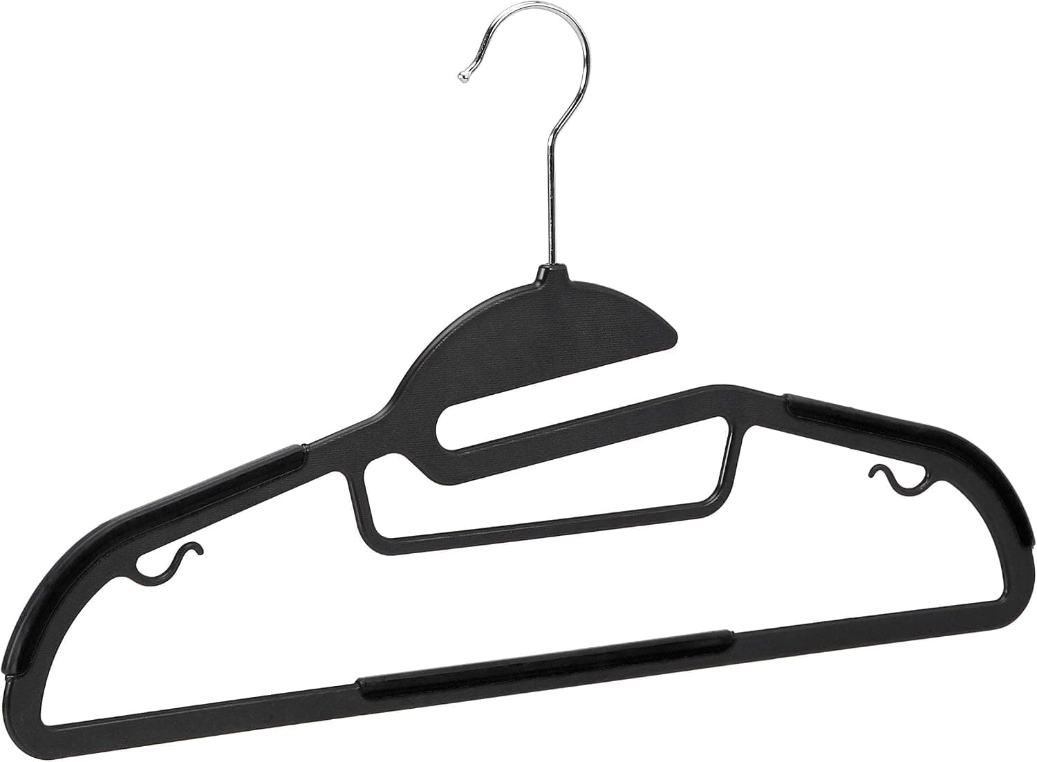 Amazon Basics Lot de 30 cintres en plastique ultra robustes antidérapants avec caoutchouc et barre horizontale, Gris