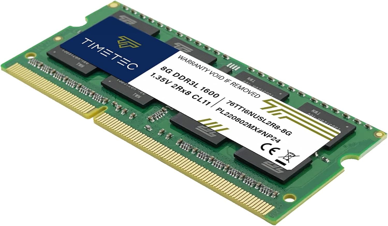 Timetec 16 Go KIT(2x8Go) DDR3L/DDR3 1600MHz PC3-12800 Non-ECC sans tampon 1.35 V/1.5 V CL11 2Rx8 double rang 204 broches SODIMM ordinateur portable PC ordinateur mémoire RAM Module mise à niveau