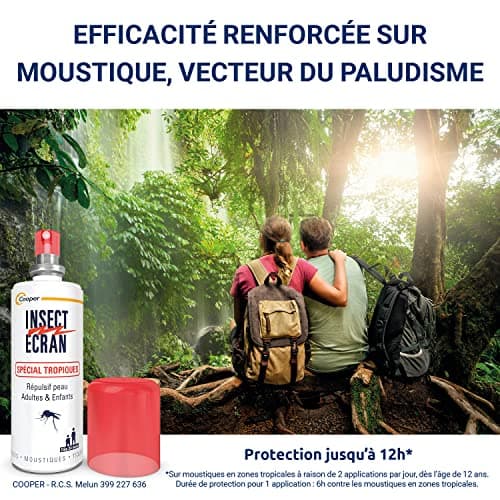 INSECT ECRAN - Anti-moustiques - Spray répulsif peau - protection contre les piqûres de moustiques - Made in France - Spécial Tropiques - 75 ml