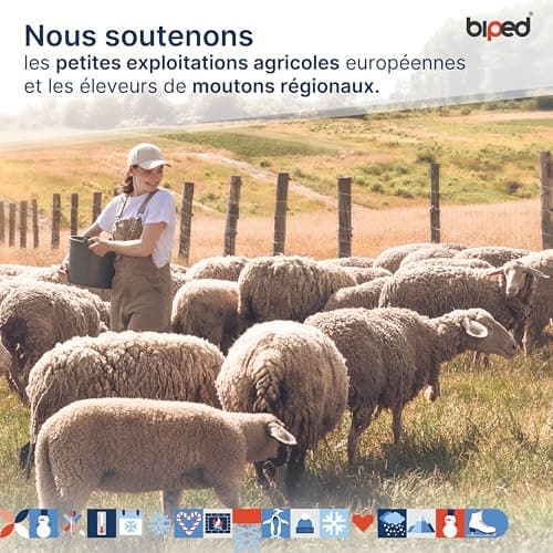 biped 2 paires de semelles en laine d'agneau - Semelles extra-épaisses en véritable laine d'agneau - Semelles chauffantes pour hommes et femmes z1015(39)