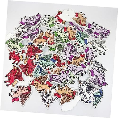 CORHAD Lot de 50 boutons à coudre en forme de licorne, pour décoration de fête, copeaux de bois, animaux