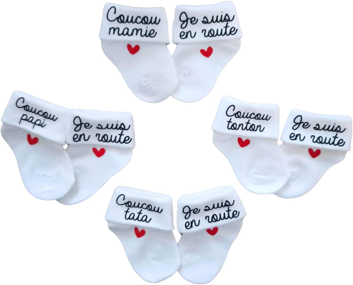 Chaussettes personnalisables pour bébé - thème annonce de grossesse