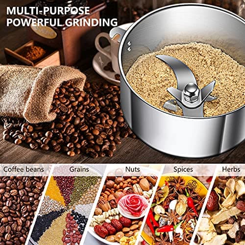 LEJIEYIN Moulin à grains 150g moulin à farine haute vitesse 25000 R/min pour broyage rapide contre les surcharges - Moulin à herbes, épices, noix, céréales