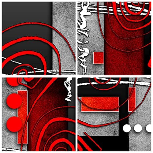 Moderne Impression sur Verre 150x100cm Image Tableau en Verre Decoration Murale Graphique figures géométriques cercle Grand XXL Tableaux Decoratifs Triptyque 5 parties Deco Salon Art GEA150x100-0599