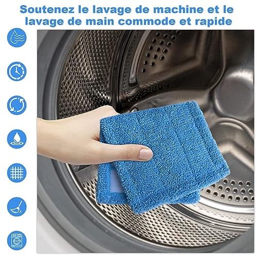 GFRED Lot de 3 Lingettes Reutilisable Remplacement Compatible Avec Swiffer Sweeper Utilisation Humide et Sèche Tampons Vadrouille en Microfibre Convient à de Nombreux Types de Revêtements de Sol