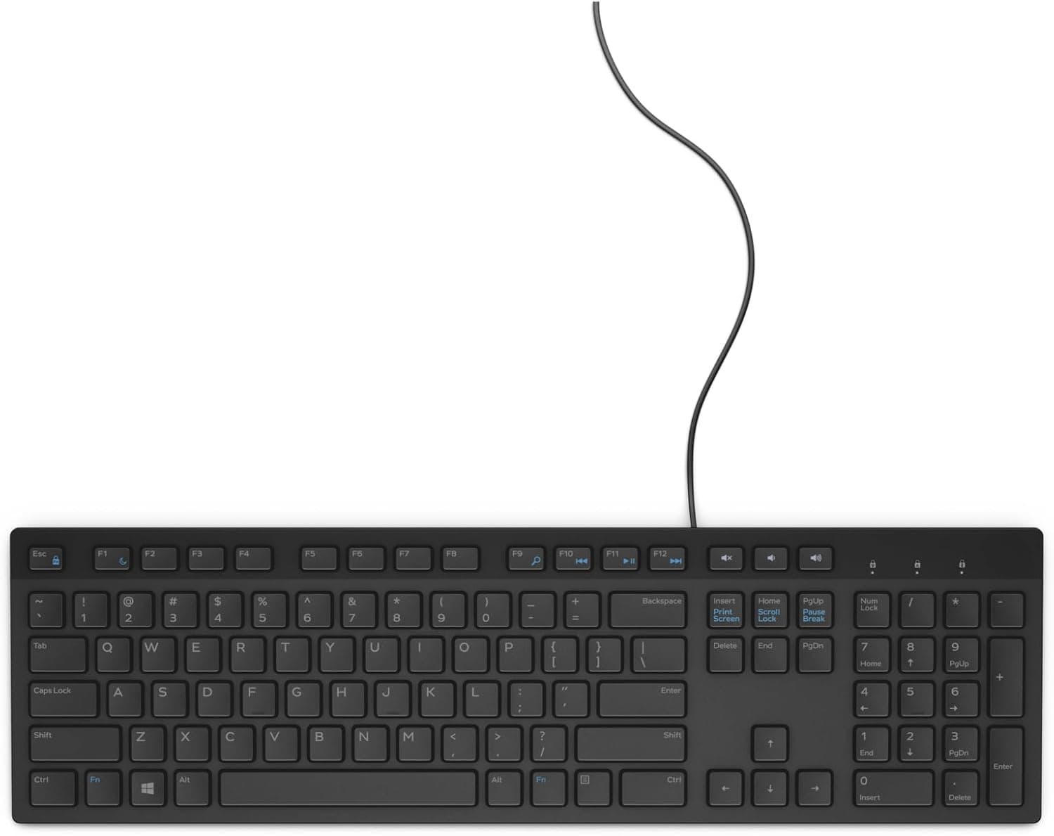 Dell Clavier Filaire KB216, Touches Multimédia, Pavé Numérique, AZERTY | USB, Câble USB inclus, Touches silencieuses, Design chiclet, Usage quotidien