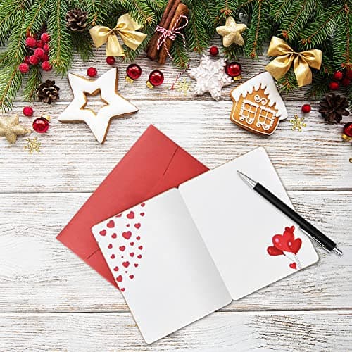 Vicloon Carte de Voeux en Bois, Carte Cadeau, Carte de Voeux en Bois avec Enveloppes pour les Anniversaires la Saint-Valentin les Mariages la Fête des Mères et les Occasions Spéciales (Double Coeur)