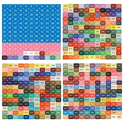 JAWSEU Autocollants de Numéro de Couleur, Étiquettes de Peinture Au Diamant avec Numéros Diamond Painting Accessoires Pastille de Couleur Autocollant pour Boîte de Rangement Diamant