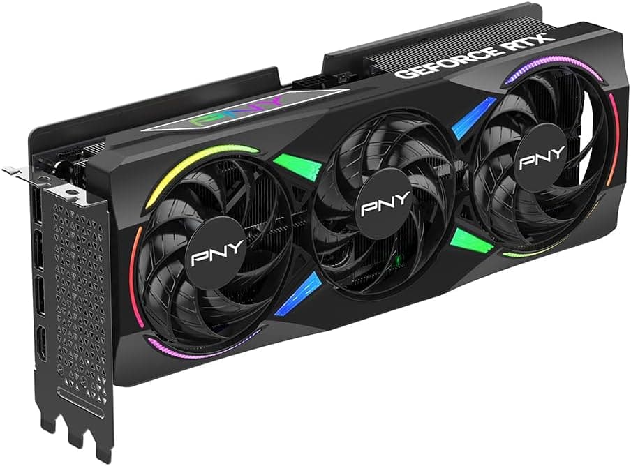 PNY Carte Graphique GeForce RTXTM 5070Ti 16Go ARGB OC Triple Fan DLSS 4 | 16 Go GDDR7, 256 bits, vitesse boostée : 2640 MHz, PCIe® 5.0, HDMI®/DP 2.1, NVIDIA Blackwell Architecture, DLSS 4.5