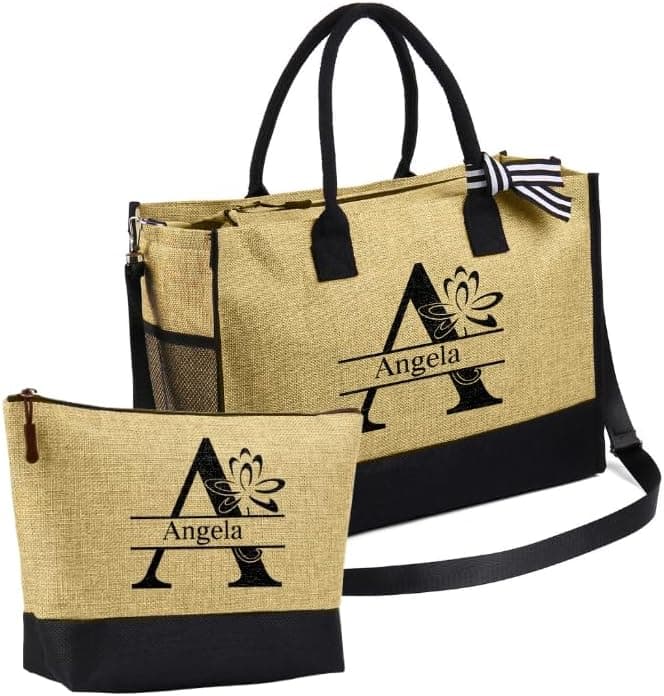Personnalisé Sac à Main Sac Fourre Tout Grand Sac à Provisions Nom Naissance Fleurs Sac à Bandoulière Avec Fermeture éclair Cadeaux Pour Mère Noël Anniversaire Fête Des Mères