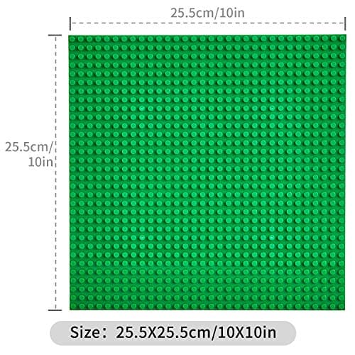 WYSWYG Plaque de Base de Bloc de Construction Classique, 6 pièces Plaque de Base carrée Classique de 25 * 25 cm, Compatible avec Toutes Les Grandes Marques, Vert, Gris, Bleu