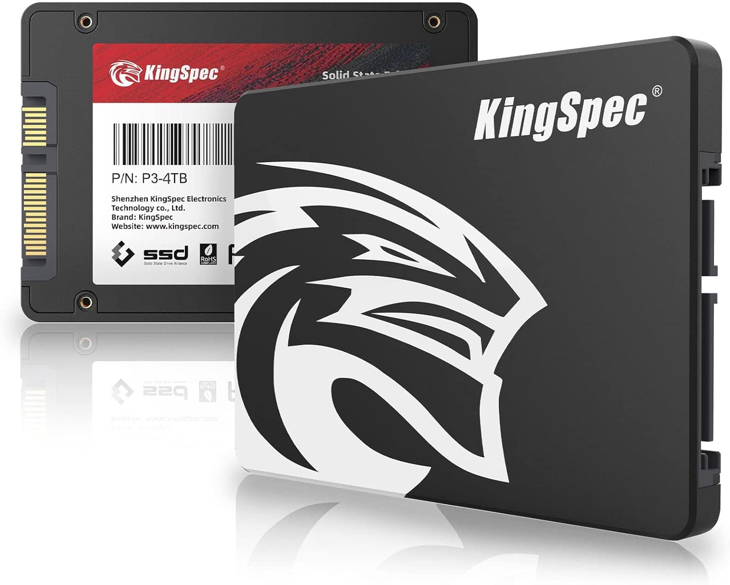 KingSpec 4To 2.5" SATA SSD, 3D NAND Flash Disque Dur SSD Interne, Vitesse de Lecture jusqu'à 550 Mo/Sec - pour Ordinateur de Bureau/Portable/Tout-en-Un