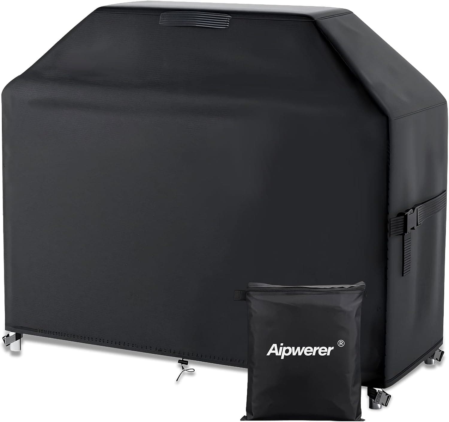 Housse Barbecue Exterieur, 600D Oxford Bache Barbecue pour Weber, Brinkmann, Enders, Char Broil, Housse de Protection BBQ de Anti-Vent, Anti-UV, Antipoussière, Anti-l'eau (147x61x122cm)