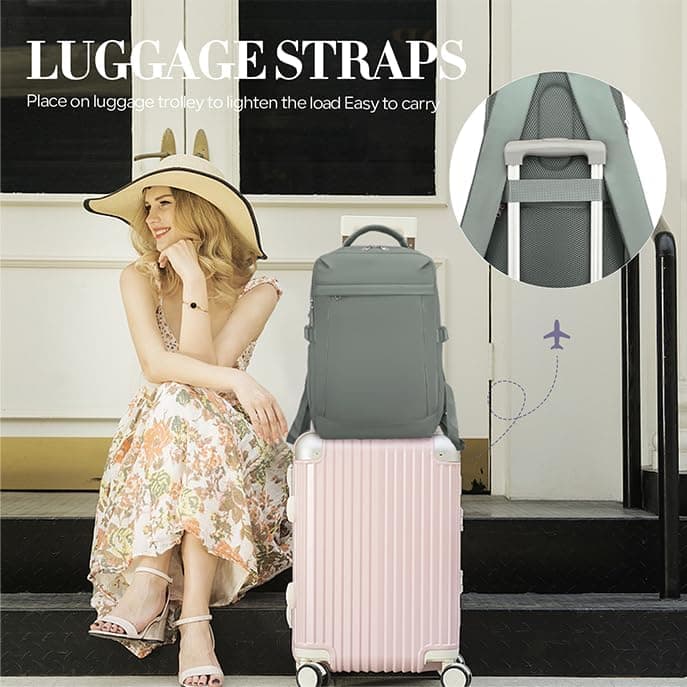 Yankony Sac a Dos Voyage Cabine Avion 40x30x20 Ryanair Bagages Cabine | avec Pochette Antivol Sac de Voyage Femme Homme Sac Cabine Avion RéSistant à L'Eau 24 L Sac à Dos Bag Main Valise Quotidiens