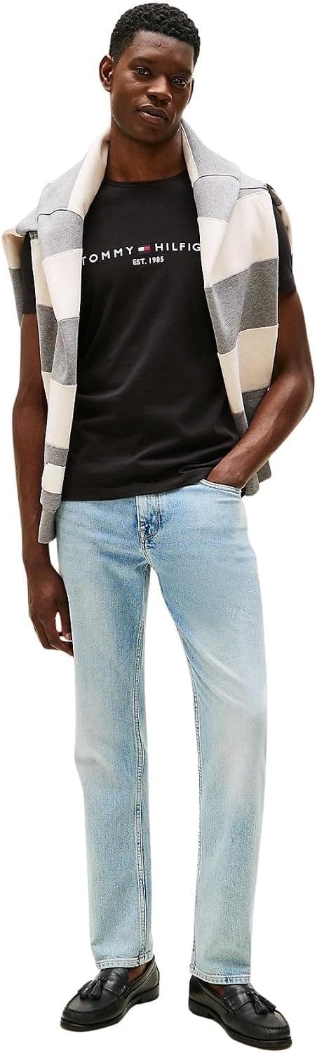 Tommy Hilfiger T-Shirt Manches Courtes Homme Core Tommy Logo Col Ras-du-Cou