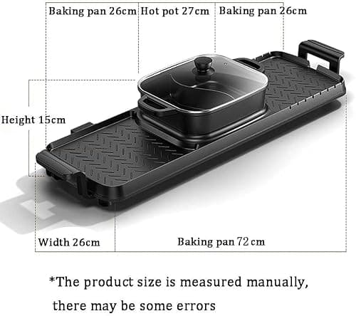 Grill électrique Avec Hot Pot 2 En 1 Pour Barbecue Coréen D'intérieur, 2 200 W, Multifonction, Sans Fumée, Double Pot, Poêle Antiadhésive, Pour 5 à 10 Personnes(Size:Pot Simple,Color:Noir)