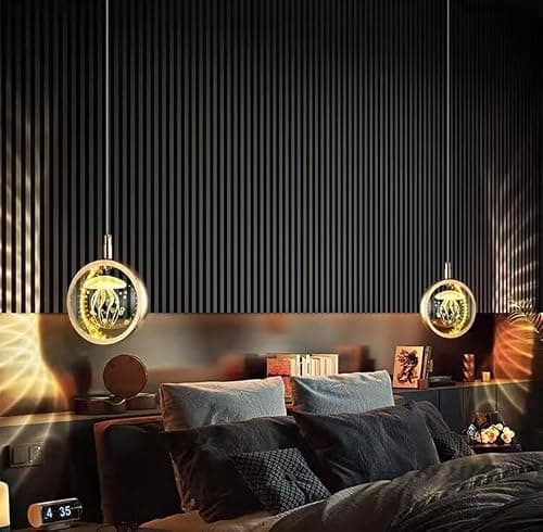 TTNAO Lustres Salon Cuisine Anneaux métalliques Avec K9 Boule de Cristal Moderne Lampe Suspendue Lustre Cristal Chambre Suspensions Lampe Chambre Couloir Salon Cuisine-(Méduses)