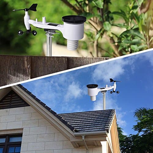 ECOWITT Station météo avec capteur extérieur WS3800, 7 en 1, WiFi, station météo solaire WS69, pour la maison, console LCD d'intérieur sans fil de 7,5" pour le jardin, contrôle intelligent de liaison
