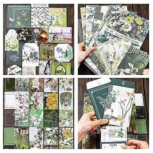Irayin Kit d'accessoires de Scrapbooking de 125 Pièces, Esthétique Bullet Journal Scrapbook Kit avec A6 Grille Carnet, Autocollants de scrapbooking - Cadeau DIY pour Filles et Femmes (Vert)