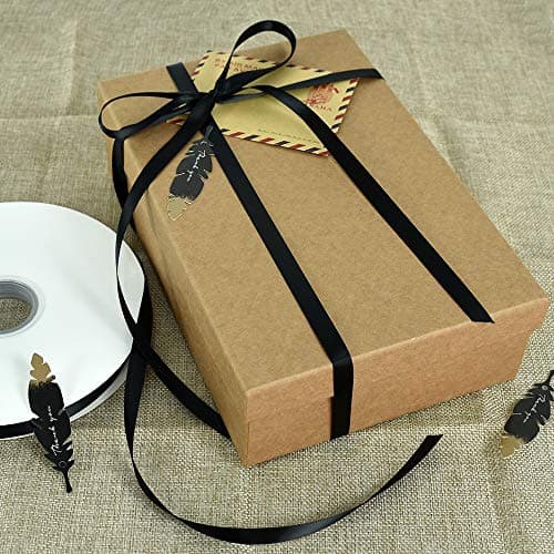 TONIFUL 1cm X 91m ruban satin noir lisse pour cadeaux, bouquets, décoration de fête de mariage, artisanat