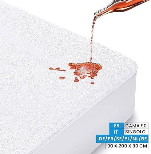 Utopia Bedding Protège Matelas 90 x 200 x 30 cm Imperméable, Certifié Oeko TEX, Alèse Drap Housse, Matelas Couvre, Respirant, Élastique Tout Autour