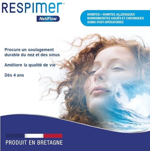 RESPIMER NetiFlow - 16 Sachets de Sel Nasal - Irrigation Nasale - Sel pour Lavage de Nez / rinçage nasal - Formule Brevetée - Fabriqué en Bretagne