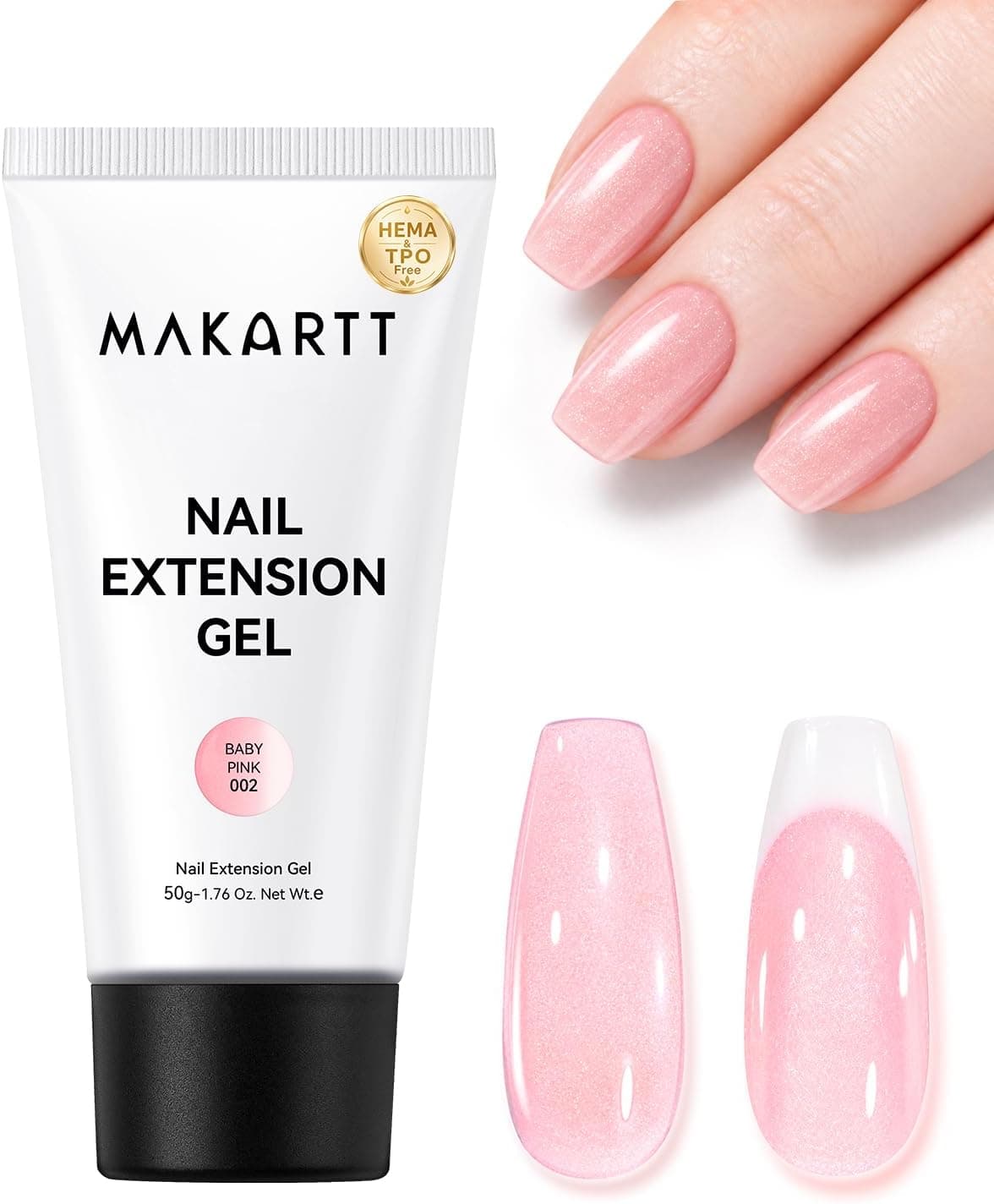 Makartt HEMA-Free Poly Nail Extension Gel, Pailleté Builder Gel 50ml