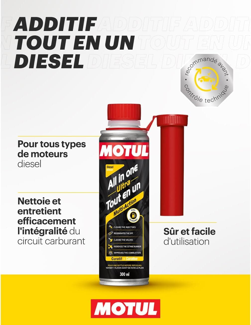 Motul Additif Tout En Un Diesel Nettoyant Injection Multi-Action 300 ml