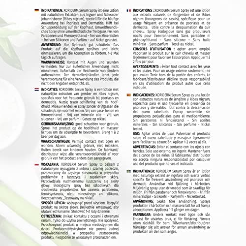 Xoriderm Serum Lotion Spray utile en Cas de Psoriasis et de Dermatite du Cuir Chevelu. Action Apaisante, Hydratante et Normalisante.