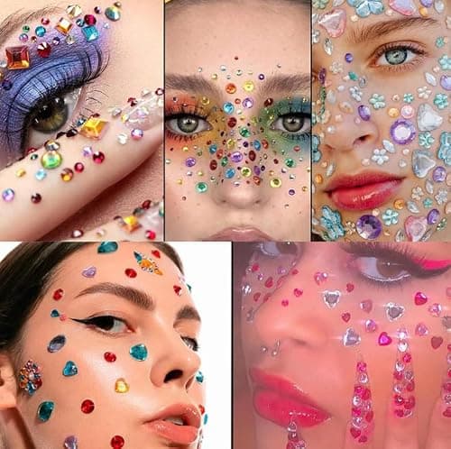 Lunaanda Strass Autocollants, 2184 PCS/10 Feuilles Autocollants Gemmes Bijoux Auto-Adhésifs Multicolores Cristal Autocollants Acrylique Diamant Scrapbooking Autocollant pour DIY Artisanat Décoration