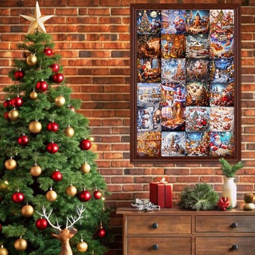 Calendrier de l'Avent 2024 Puzzles pour Enfants, 1008 pièces Calendrier de Noël à rebours Puzzle pour Adolescents Adultes, 24 Jours Puzzle de Noël