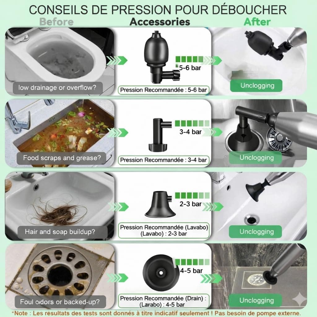 DRAINx Pro Kit Débouchage Canalisation 7 en 1 avec Furet Métallique, Gants et Masques