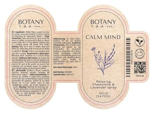 BotanyRoom® spray d'ambiance à la lavande pour le repos et le bon sommeil 200 ml - brume d'huiles essentielles naturelles pour la réduction du stress et la gestion de l'anxiété
