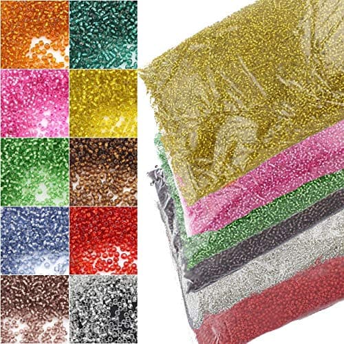 Perlin NO8 Z22 Lot de 25000 perles de rocailles rondes en verre - 30 sachets différentes - 2 à 3 mm - 600 g - 30 couleurs