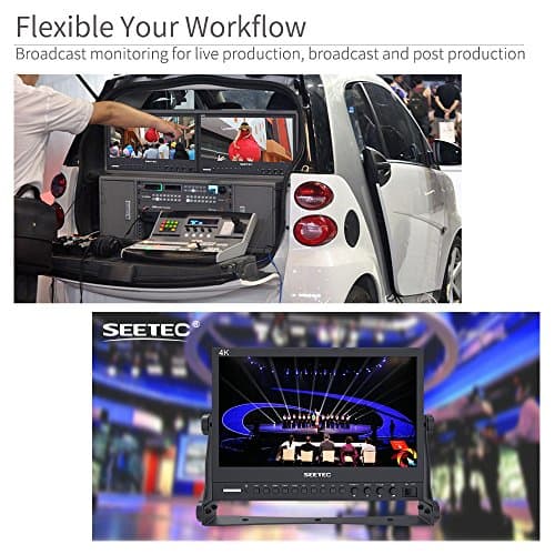 Seetec P133-9HSD Caméra Monitor Pro Broadcast 13.3" 4K Ultra HD 1920x1080 Champ Vidéo LCD IPS écran 1000:1 Contraste élevé avec 3G-SDI HDMI Vidéo YPbPr DVI