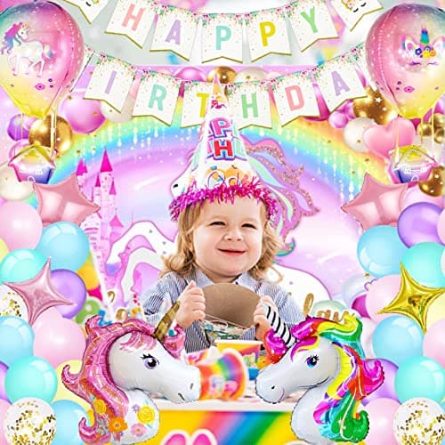 SWOKKTS Decoration Anniversaire Licorn 2 Ans Fille, Kit Anniversaire Licorn Rose, Ballon Deco Licorn Anniversaire Fille 2 An, Ballon Licorn Geant, Licorn Birthday Party Décorations (Ballon Chiffre 2)