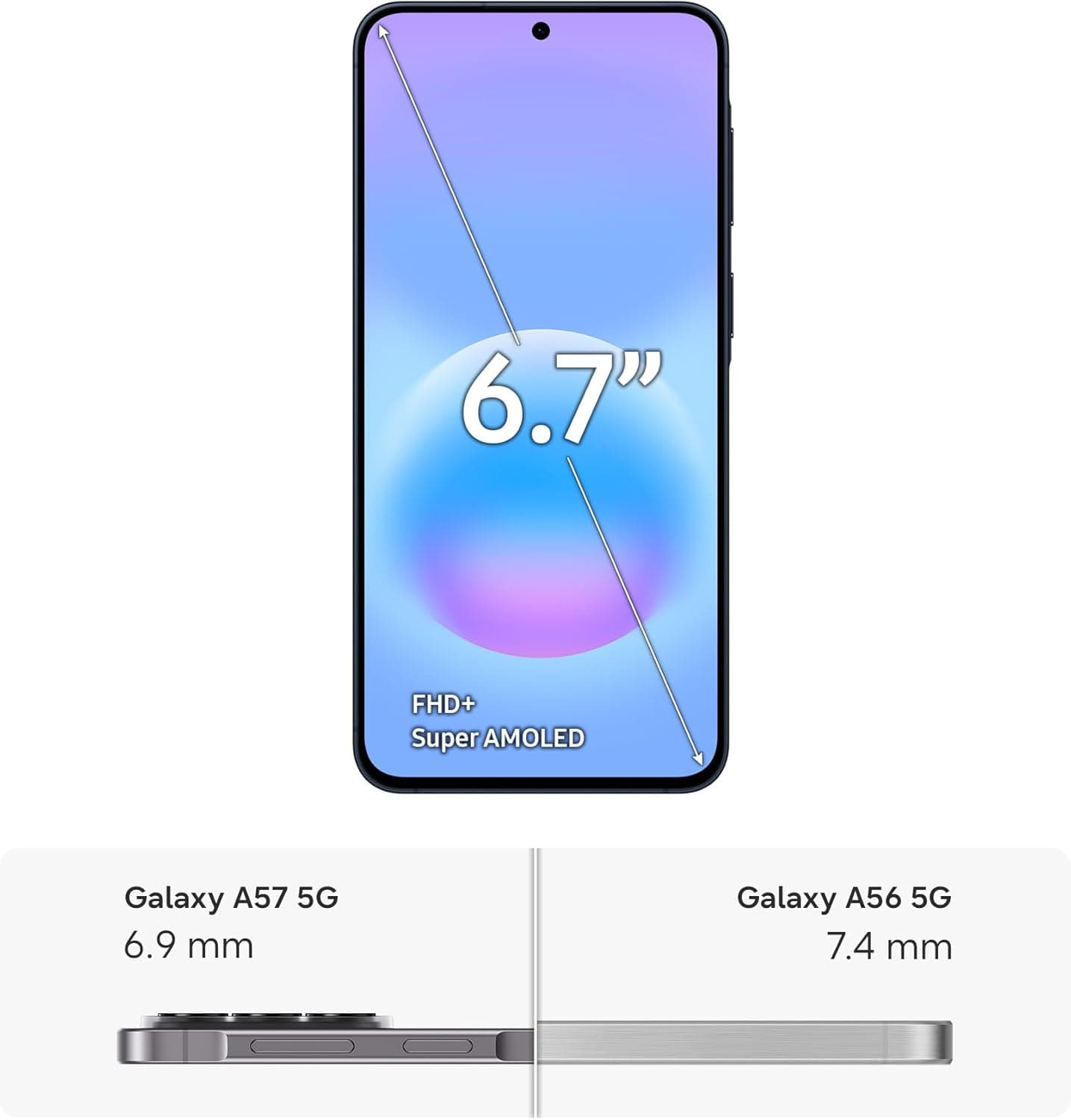 Samsung Galaxy A57 5G, Smartphone Android 5G avec l'IA Accessible à Tous, 256 Go, RAM 8 Go, Chargeur Secteur Rapide 25W Inclus, Smartphone déverrouillé, Bleu, Version FR