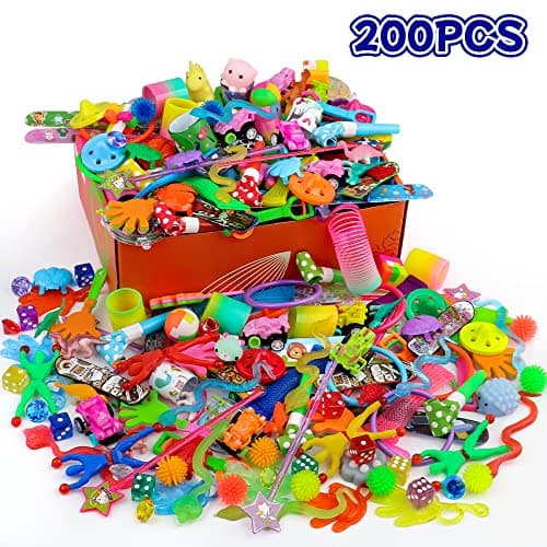 AmyBenton Pinata Anniversaire Garcon Fille, 200pcs Petits Cadeaux Anniversaire Enfants Invites, Assortiment Jouets Anniversaire, Récompenses de Classe Scolaire, Prix du Carnaval