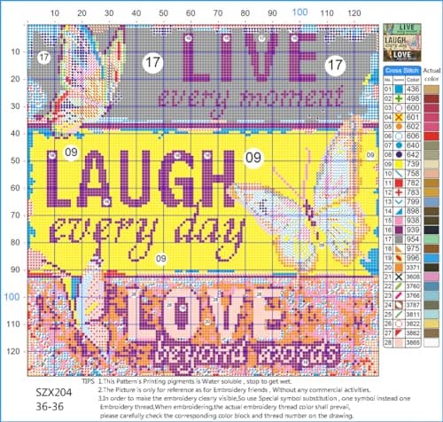 Abillyn Kit de broderie au point de croix avec dictons amusants estampillés avec motif imprimé (dictes)