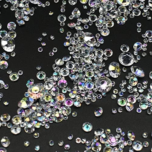 4000 pièces Diamants Acryliques Artificiels 3mm,6mm,10mm Table Décoration Diamants Acryliques pour Décoration Noël Mariage Fête D'anniversaire Table Décoration Mariage (Diamants de couleur AB)