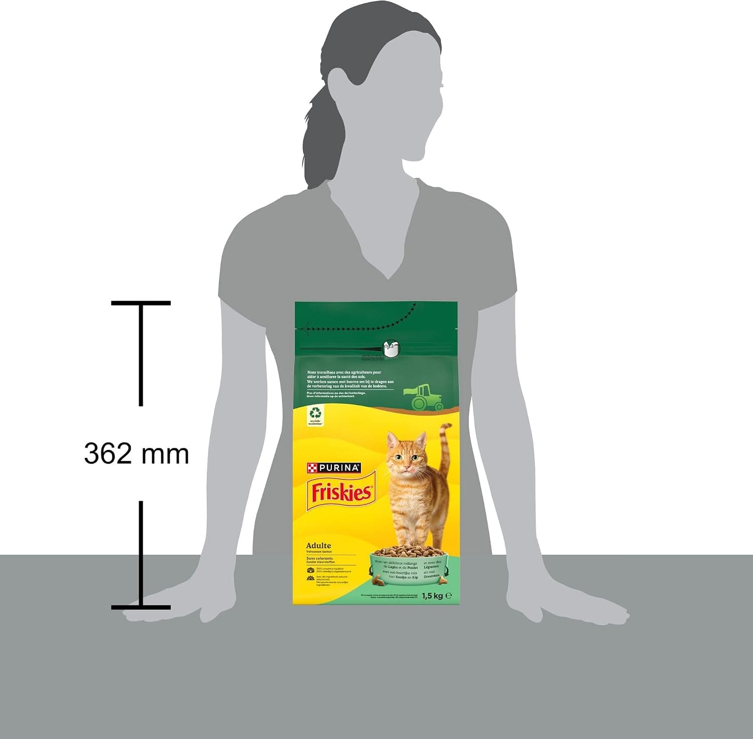 FRISKIES Au Lapin, au Poulet et aux Légumes - 1,5 KG - Croquettes pour Chat Adulte | Croquettes Chat Saveur Lapin, Poulet, Légumes - Alimentation complète enrichie en minéraux essentiels - Santé Chat