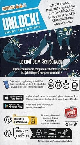 Lot 3 Unlock Short Adventures, Version française Red Mask + Meurtre à Birmingham + Le Chat De M. Schrödinger + 1 Décapsuleur Blumie (Meurtre + Chat + Mask)