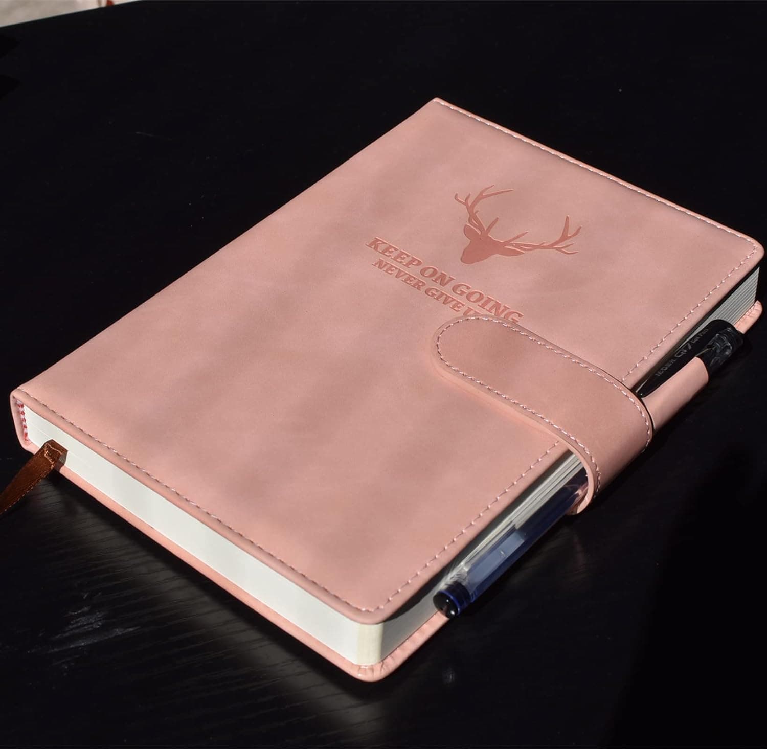 Earning Power Carnet de Notes Classique Papier à Rayures - Journal Couverture Rigide, 8,3 "× 5,7", 360 pages,Parfait pour le bureau Accueil École Rédaction professionnelle et prise de notes(Rose)