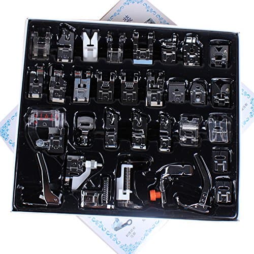 ele ELEOPTION Machine à Coudre kit Pieds-de-biche Multifonctionnel pour Machine à Coudre domistique Ourlet Pied de pièces Accessoires pour Brother Singer Lot de (32pcs)