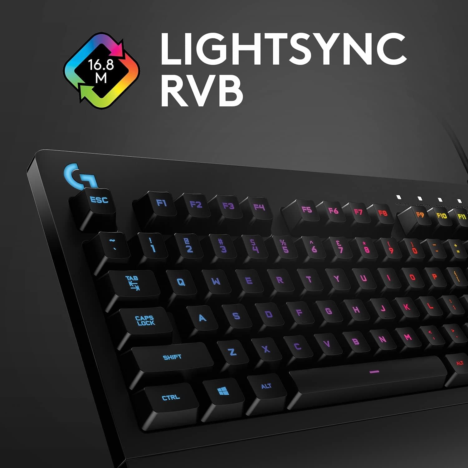 Logitech G213 Prodigy, Clavier Gamer, Eclairage RGB LIGHTSYNC | Résistant aux Éclaboussures, Personnalisable, Commandes Multimédia Dédiées, Français AZERTY - Noir