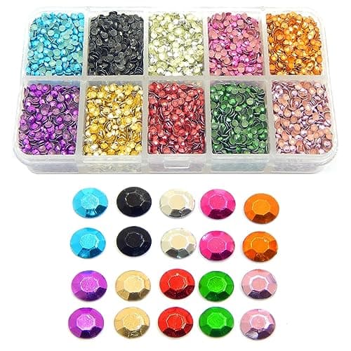 Perlin Hotfix - Lot de 20 000 rivets métalliques - 10 couleurs - Avec boîte de rangement - Rhinestuds Octagon - Thermocollants - À repasser - 2 mm