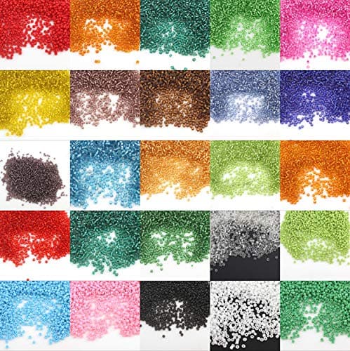 Rocailles Lot de perles rondes en verre de 2 mm 11/0 Dans 75 couleurs différentes 1,5 kg Env. 100.000 pièces au total