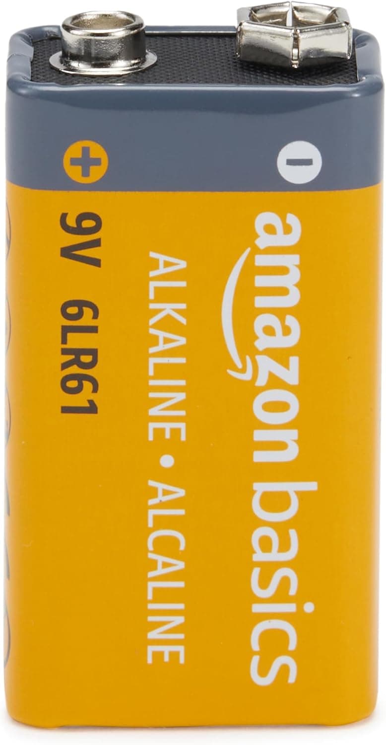 Amazon Basics Lot de 8 Piles alcalines 9 V, 9V/6LR61, durée de Conservation de 5 Ans, pour détecteur de fumée/CO, électroniques et Audio