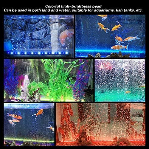GOTOTOP 100-240V lumières LED d'aquarium pour Aquarium coloré Flash Lent Barre Lumineuse à Bulles de Voyage Multifonctionnel(DB-40)
